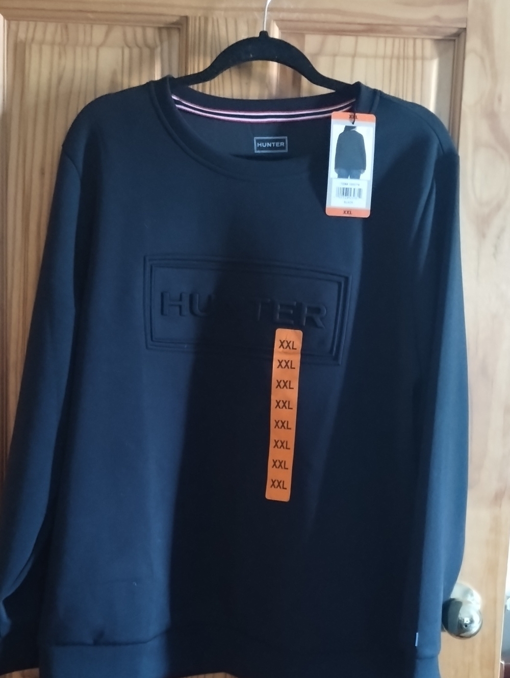 Hunter Black Embossed Logo Crewneck Sweatshirt